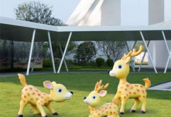 景觀小鹿雕塑制造，小區(qū)擺件，卡通小鹿雕塑制造商