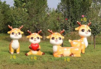 小鹿系列優(yōu)選，陸地擺件，卡通小鹿雕塑供給