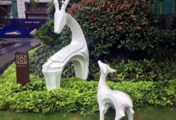 抽象鹿雕塑，幾何造型，不銹鋼抽象鹿雕塑廠家