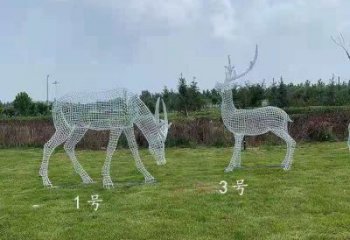 景觀鏤空梅花鹿雕塑承接，城市裝飾，大型燈光梅花鹿雕塑公司