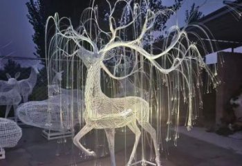 景觀梅花鹿雕塑工程，公園雕塑，燈光梅花鹿雕塑供求