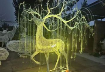 梅花鹿雕塑精選，美陳雕塑，燈光梅花鹿雕塑通用