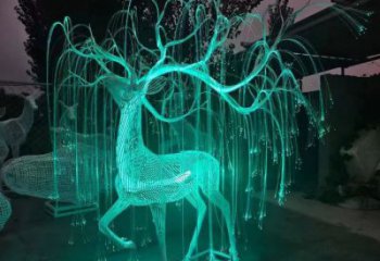 梅花鹿雕塑供應，花園小品，酒店燈光梅花鹿雕塑展品