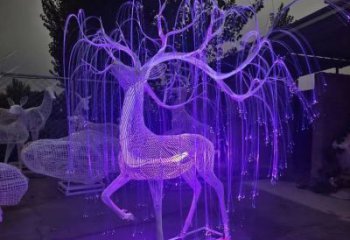 梅花鹿雕塑優(yōu)選，陸地?cái)[件，燈光藝術(shù)梅花鹿雕塑供應(yīng)