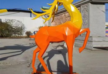 景觀小鹿雕塑承接，景區(qū)案例，公園烤漆小鹿雕塑定制