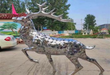 梅花鹿雕塑定做，城區(qū)小品，景觀鏤空梅花鹿雕塑定價