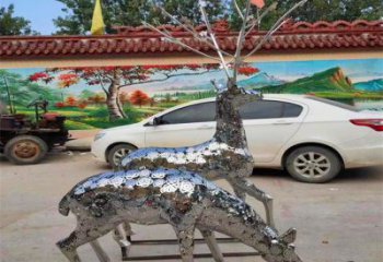小鹿雕塑擺件制造，酒店擺件，景觀鏤空小鹿雕塑選定