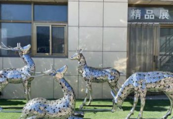 小鹿雕塑供需，標(biāo)識雕塑，景觀鏤空小鹿雕塑制造商