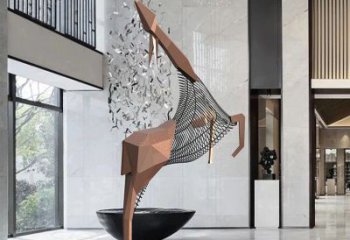 小鹿雕塑提供，美陳雕塑，景觀鏤空小鹿雕塑承接