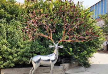 梅花鹿雕塑常用，不銹鋼組合，仿真鏡面梅花鹿雕塑定價(jià)