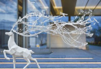 梅花鹿雕塑廠家，露天雕塑，切面工藝動(dòng)物雕塑訂做