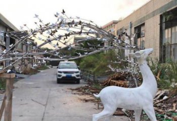 梅花鹿雕塑優(yōu)價，金屬組合，仿真梅花鹿雕塑特供