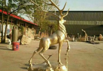 梅花鹿銅雕塑擺件，地標(biāo)擺件，梅花鹿銅雕塑生產(chǎn)商