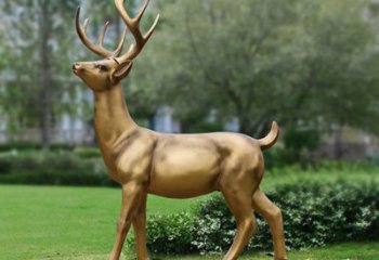 梅花鹿銅雕塑精品，小區(qū)雕塑，景觀梅花鹿銅雕塑提供