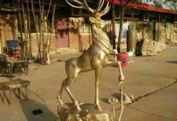 梅花鹿銅雕塑供需，室外軟裝，金屬梅花鹿銅雕塑制作