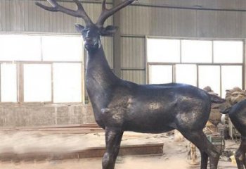 銅梅花鹿雕塑承接，城市雕塑，梅花鹿銅雕塑精品