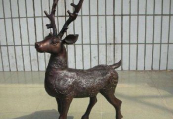 銅梅花鹿雕塑供給，街道標識，梅花鹿銅雕塑供應