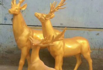 銅梅花鹿雕塑定做，標識雕塑，梅花鹿銅雕塑選定
