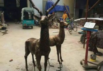 銅鹿雕塑，鑄銅動物雕塑