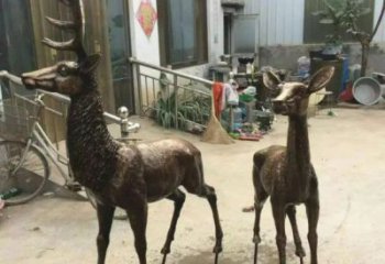 銅鹿雕塑，鑄銅動物雕塑