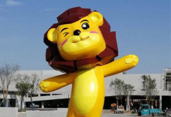 廣場(chǎng)獅子雕塑，卡通動(dòng)物景觀小品，商場(chǎng)美陳擺件