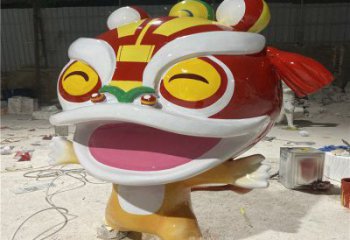 卡通形態(tài)效果，玻璃鋼卡通獅子雕塑，美陳景觀擺件