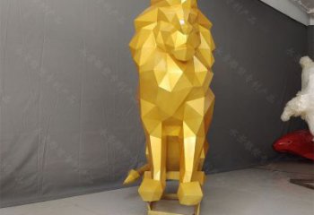 切面獅子雕塑承接，鍛造工藝，不銹鋼獅子雕塑訂做