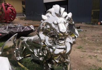 景觀獅子雕塑優(yōu)選，陸地?cái)[件，不銹鋼獅子雕塑供應(yīng)