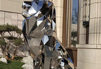 景觀獅子雕塑承接，景區(qū)案例，公園不銹鋼獅子雕塑定制