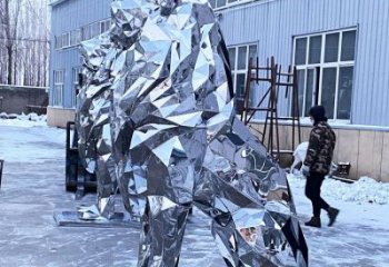 鏡面獅子雕塑通用，動(dòng)物小品，廣場不銹鋼獅子雕塑優(yōu)價(jià)