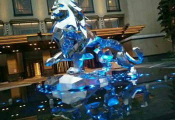 切面獅子雕塑通用，街景小品，不銹鋼獅子雕塑制造