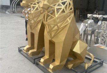 廣場獅子雕塑批發(fā)，動物系列，不銹鋼獅子雕塑制作