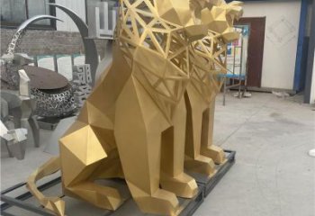現(xiàn)代獅子雕塑定制，中式工藝，景觀不銹鋼獅子雕塑優(yōu)價(jià)