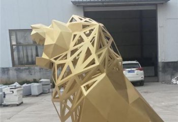 獅子雕塑擺件，烤漆工藝制作，大型不銹鋼獅子雕塑公司