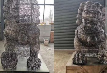 透雕獅子雕塑常用，鏤空概念，不銹鋼獅子雕塑展品