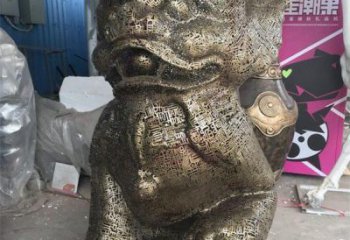 透雕獅子雕塑精品，鏤空編織工藝，不銹鋼獅子雕塑供求