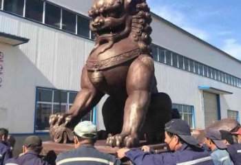 紅銅獅子雕塑供需，標識雕塑，景觀藝術蹲獅雕塑制造商