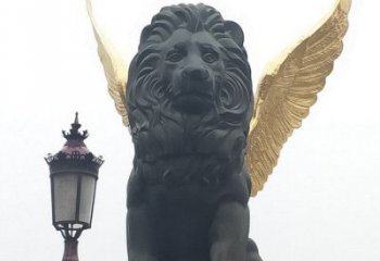 大型獅子雕塑制造商，戶外擺件，軟裝飛獅雕塑定制