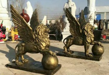 景觀獅子雕塑選用，美陳雕塑，飛獅雕塑展示專供