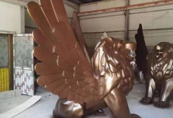 景觀獅子雕塑造型選用，美陳雕塑，抽象飛獅雕塑標(biāo)準(zhǔn)