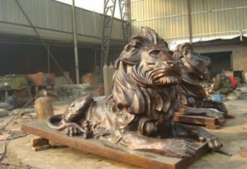 雕塑獅子景觀精選，中式工藝，園林趴獅雕塑供給