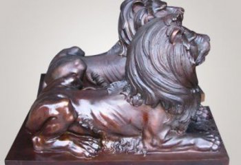 紅銅獅子方案精品，景觀雕塑，房地產(chǎn)趴獅雕塑生產(chǎn)商