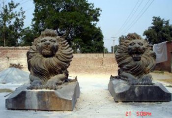 戶外獅子雕塑優(yōu)價(jià)，景觀概念，趴獅雕塑制作精品