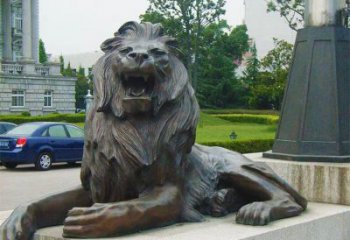 獅子雕塑定制，小區(qū)雕塑，建筑趴獅雕塑提供