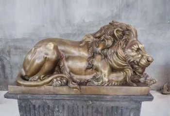 鑄銅獅子雕塑供求，景觀裝飾雕塑，戶外趴獅雕塑制造商