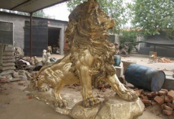 純銅仿古獅子雕塑，動(dòng)物雕塑，大型走獅雕塑標(biāo)準(zhǔn)