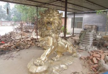 門(mén)口獅子雕塑點(diǎn)擊，地標(biāo)動(dòng)物擺件，走獅雕塑承接