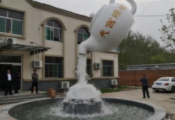 懸空吊壺雕塑，流水方式，流水吊壺雕塑廠家
