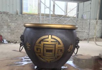 古法宣傳青銅缸雕塑