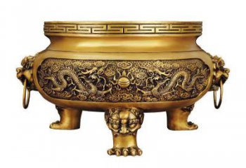 盤龍宣德?tīng)t銅雕塑